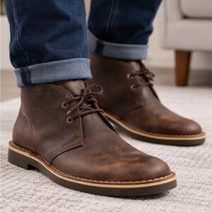 Clarks Dark Brown Leather Bushacre 2 Desert Chukka Boots Casual Dress Shoes 11